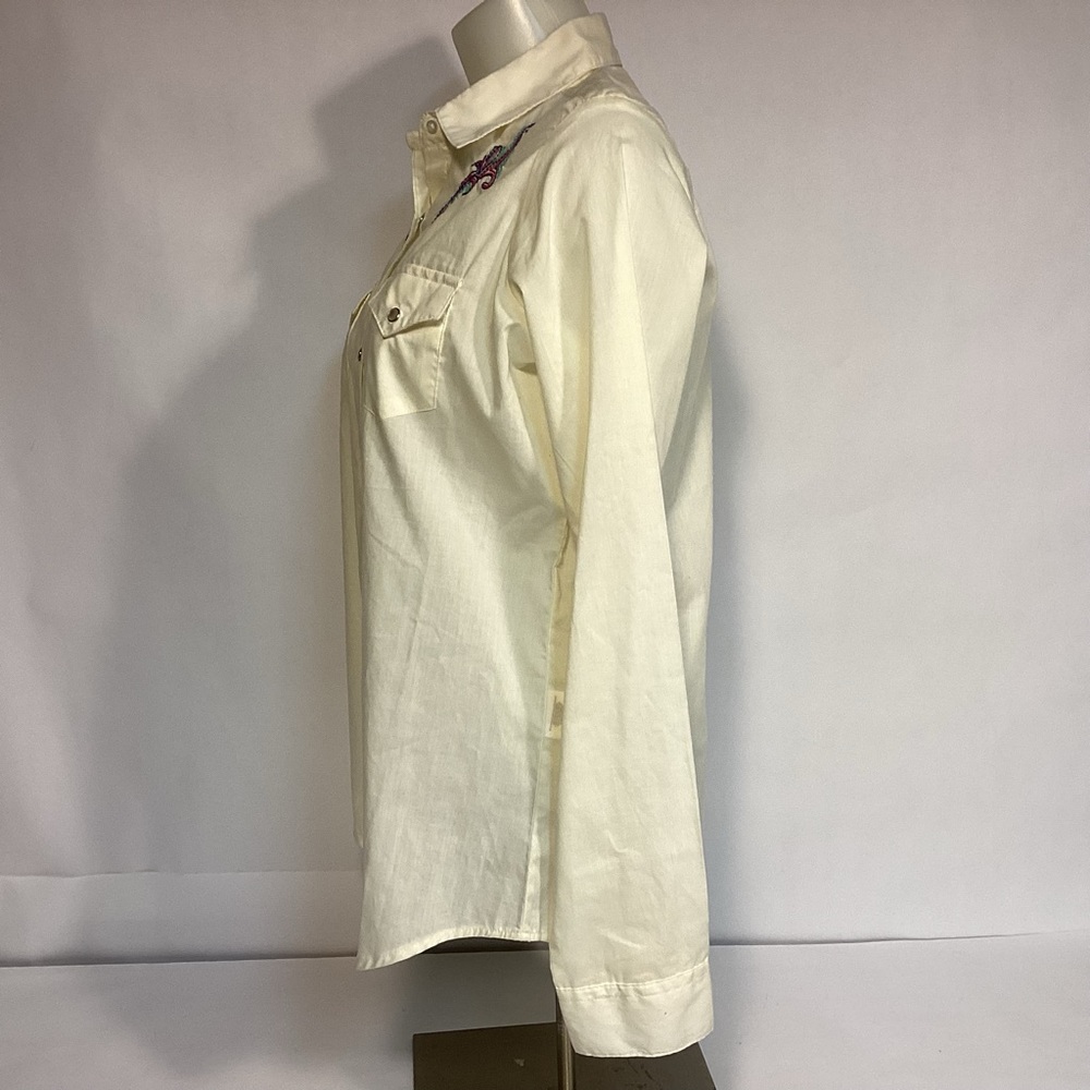 Wrangler Wrancher Embroidered Womens shirt snap button long sleeve size medium - Picture 5 of 9